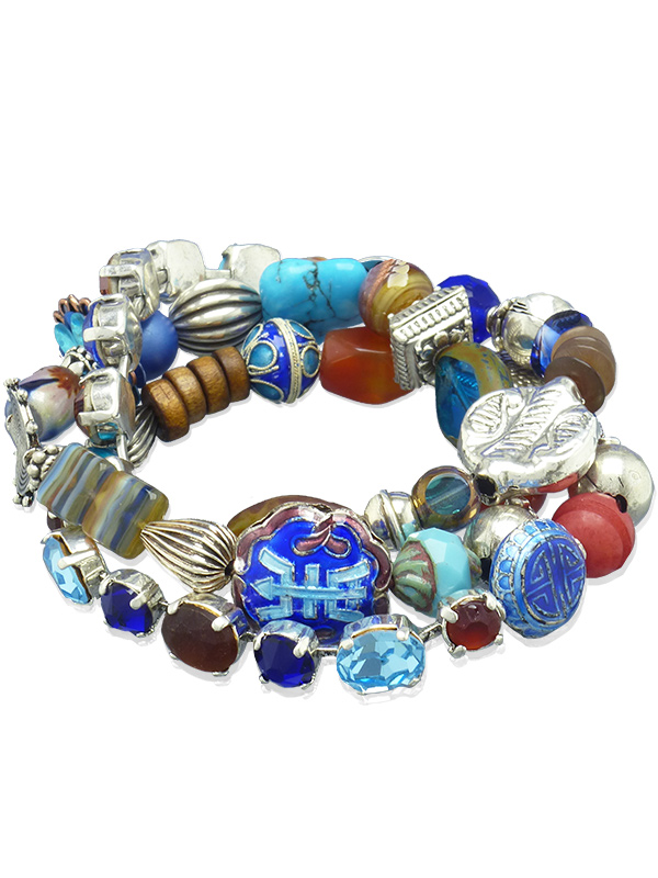 Bracelet-Bain-Argent-10-Microns-Bleu-Marron-Violet-Folies-06